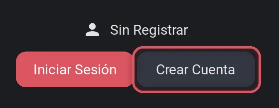 Botones Iniciar Sesión y Crear Cuenta de los ajustes