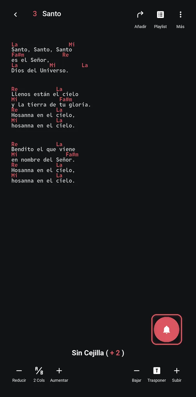 Canción con la campana roja para avisar al grupo